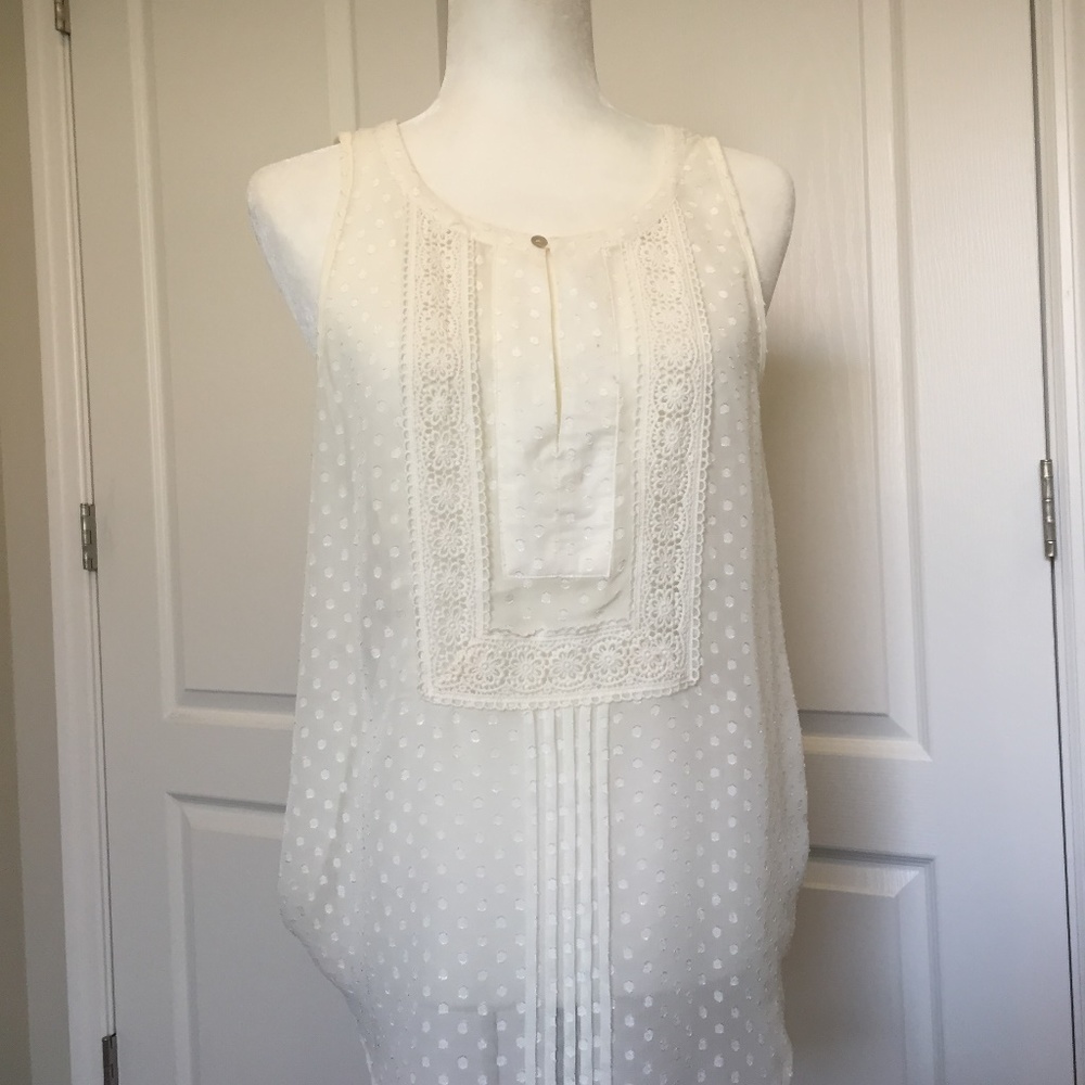 Danielrainn sleeveless top off white front detail